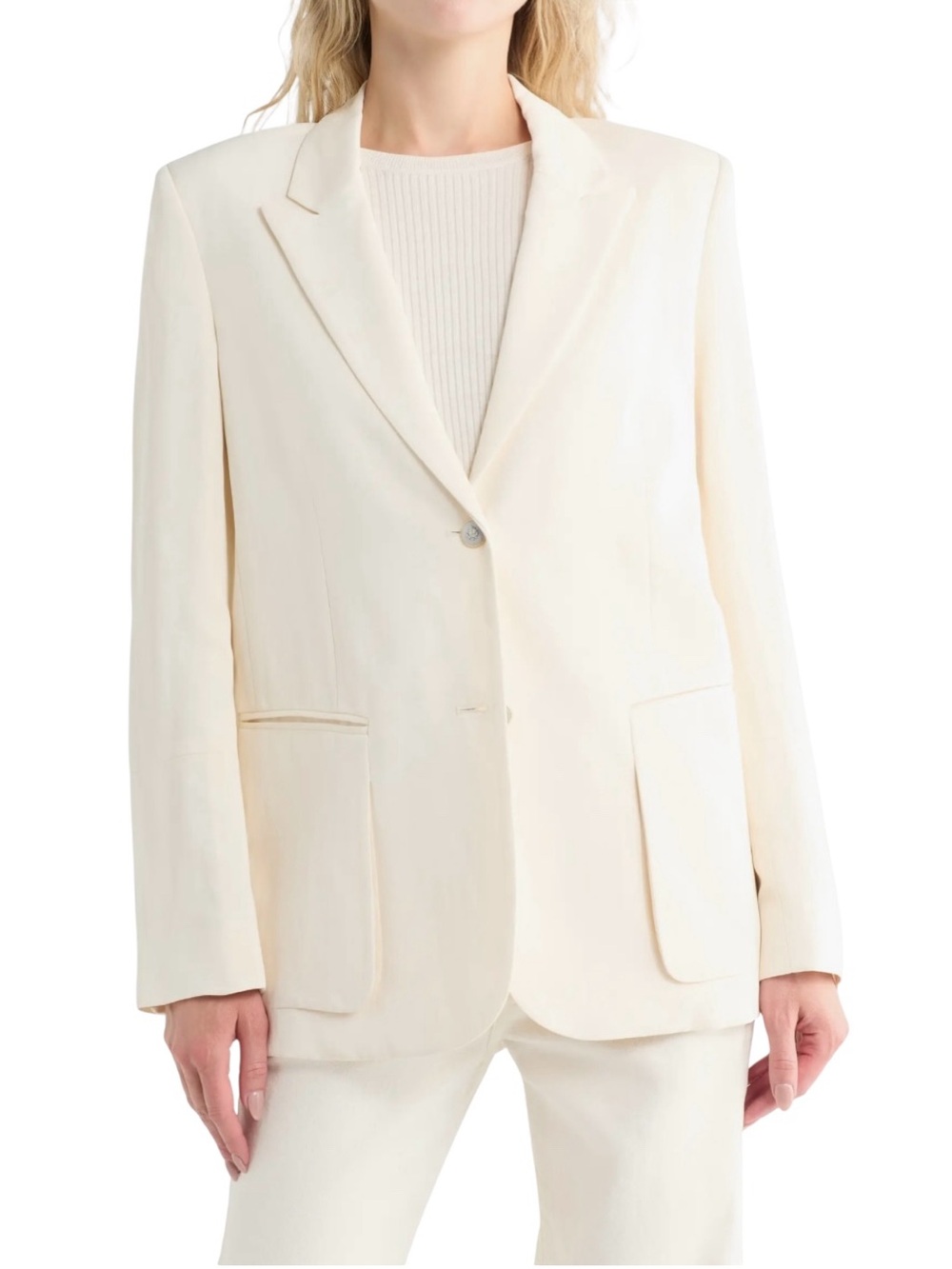 TWP Sweet Pea Linen Blend Blazer Women’s Size Large in Bone Suit Jacket twp NWT
